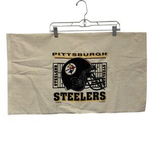 Vintage 1993 Pittsburgh Steelers NFL Cream Color Towel With Football Field Logo